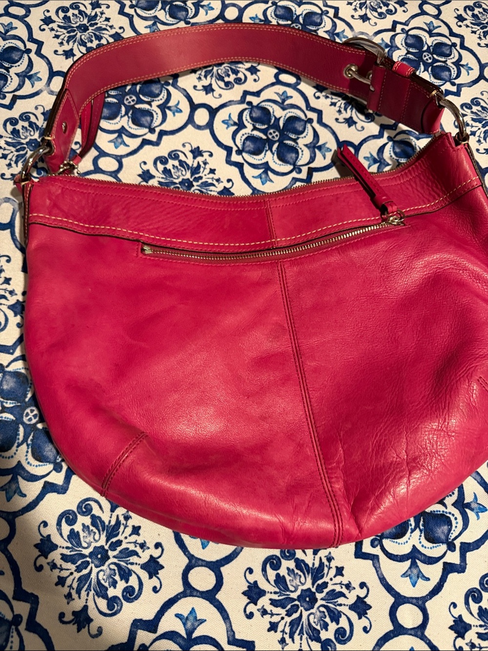 Coach Hot Pink Leather Shoulder Bag - Picture 2 of 3
